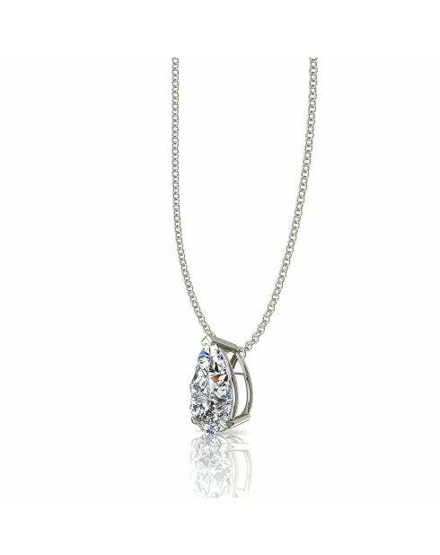 1.50 karaat Ely Pear witgouden synthetische diamanten hanger