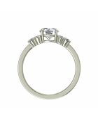 0.80 karaat synthetische diamanten ring met schouder Valentina witgoud