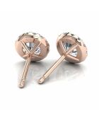 2.40 karaat Agata roségouden ronde synthetische diamanten oorbellen