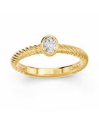 Solitario de diamante sintético ovalado Octavia de 0.20 quilates en oro amarillo