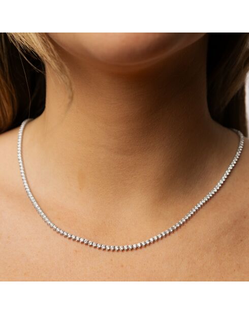 Collana River con diamanti sintetici Cristina in oro bianco da 8,00 carati