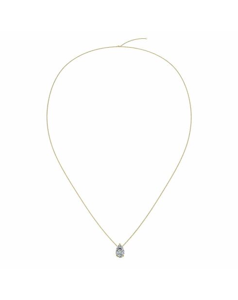 0.60 karaat Ely geelgouden peer natuurlijke diamanten hanger