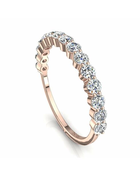 Halve alliantie 15 ronde synthetische diamanten 0,75 karaat 0,75 karaat Daniela roségoud