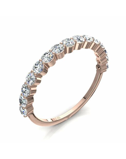 Halve alliantie 15 ronde synthetische diamanten 0,75 karaat 0,75 karaat Daniela roségoud