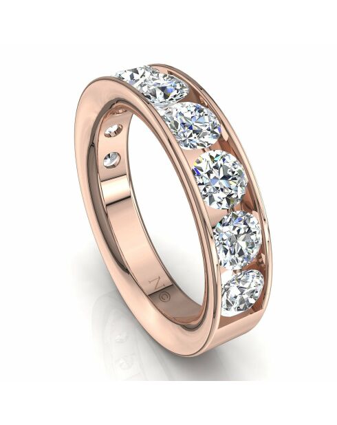 Half Alliance 9 diamantes sintéticos de 1,60 quilates Antonia Rose Gold