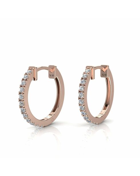 0.16 karaat Beatrice roségouden synthetische diamanten oorringen