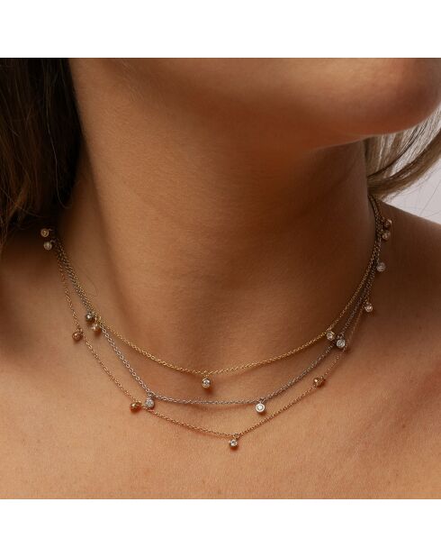 0.30 karaat Celestina roségouden ronde hanger met natuurlijke diamant