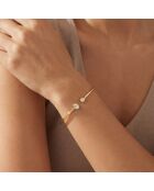 Brazalete ovalado de diamantes sintéticos y diamantes sintéticos en forma de pera de 0.75 quilates en oro amarillo Fabiana