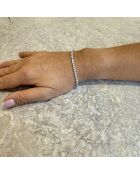 3.20 Karat rundes synthetisches Diamantarmband Ely Weißgold