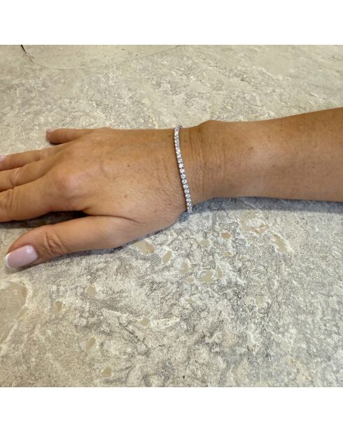 3.20 Karat rundes synthetisches Diamantarmband Ely Weißgold