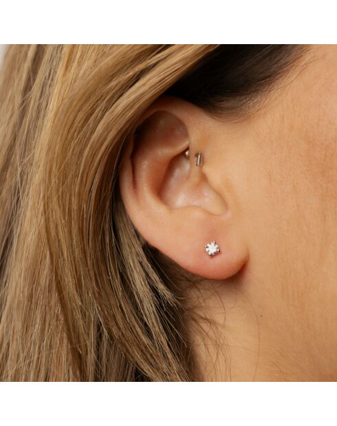 1.00 karaat Sabrina roségouden synthetische diamanten oorbellen