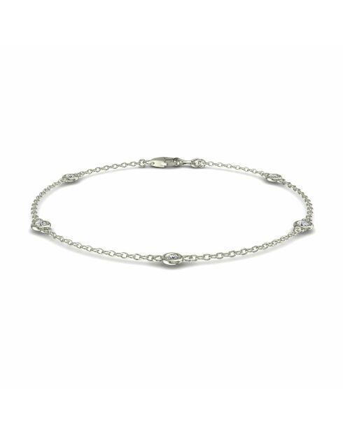 0.30 karaat Lidia witgouden ketting en armband met synthetische diamanten