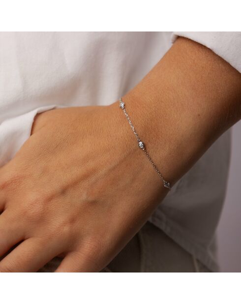 0.30 karaat Lidia witgouden ketting en armband met synthetische diamanten