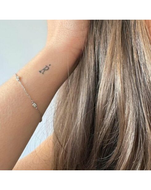 0.30 karaat Lidia witgouden ketting en armband met synthetische diamanten