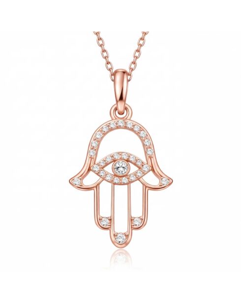 Sarah roségouden hanger met synthetische diamant