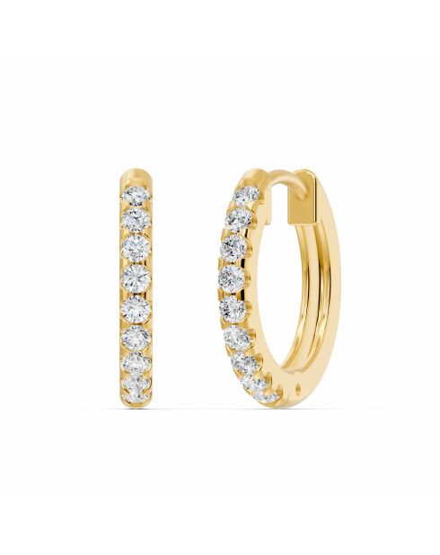 0,25 karaat Susanna geelgouden creoolse oorbellen met synthetische diamanten