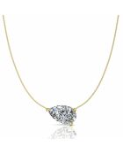 2.00 karaat Graziella geelgouden peer synthetische diamanten hanger