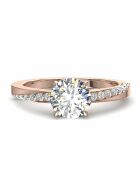 0.60 karaat synthetische diamanten solitaire bianca roségoud met schouders