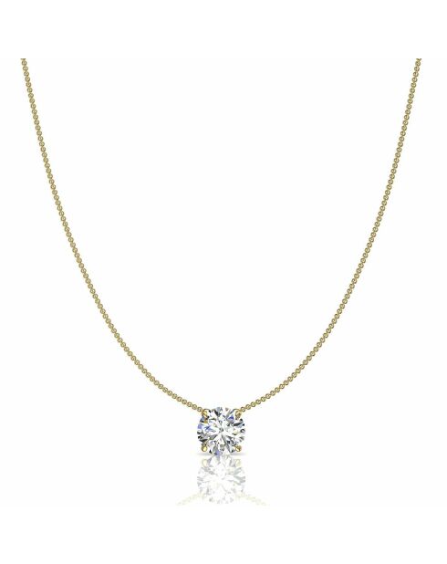 1.00 karaat Ella geelgouden synthetische diamanten hanger