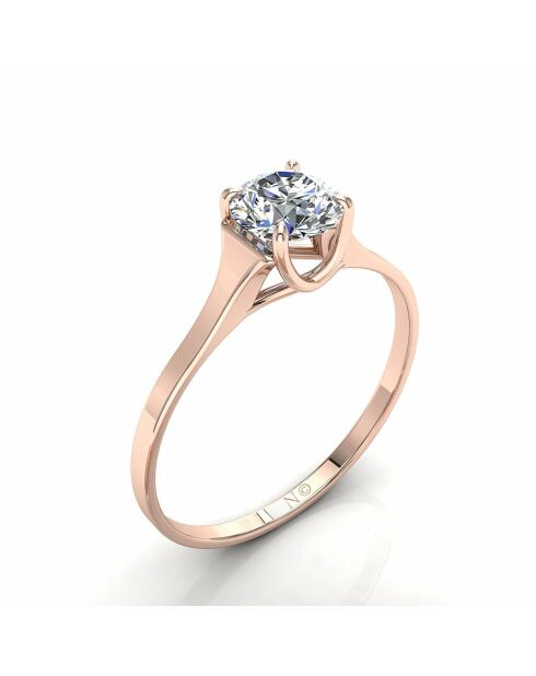 0.50 karaat natuurlijke diamant solitaire 4-polige carina roségoud