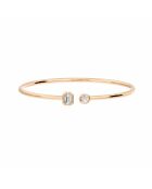 Bracciale con smeraldi e diamanti sintetici rotondi da 0,75 carati Fabiana in oro rosa