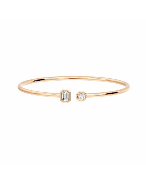 Bracciale con smeraldi e diamanti sintetici rotondi da 0,75 carati Fabiana in oro rosa