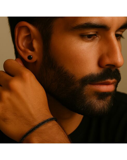 0.50 karaat Dante roségouden zwarte diamanten enkele oorbel