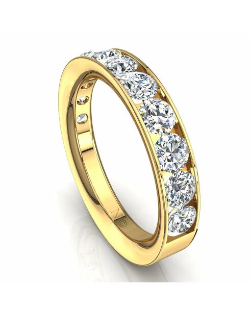 Halve alliantie 11 synthetische diamanten 1.30 karaat Antonia geelgoud