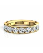 Halve alliantie 11 synthetische diamanten 1.30 karaat Antonia geelgoud