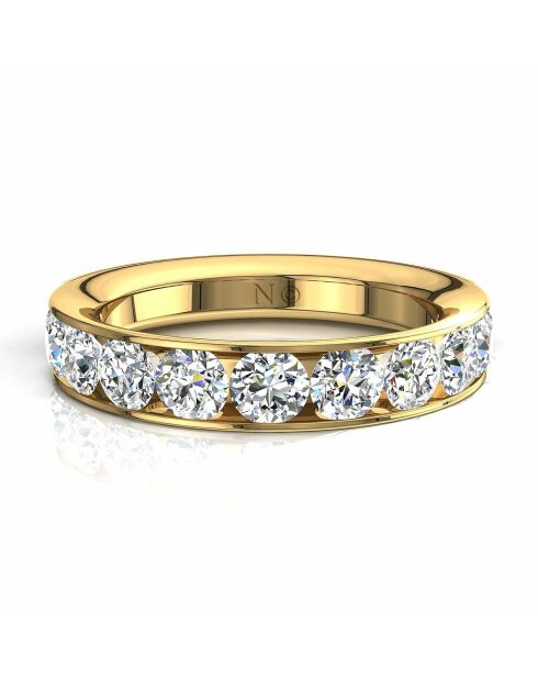 Halve alliantie 11 synthetische diamanten 1.30 karaat Antonia geelgoud