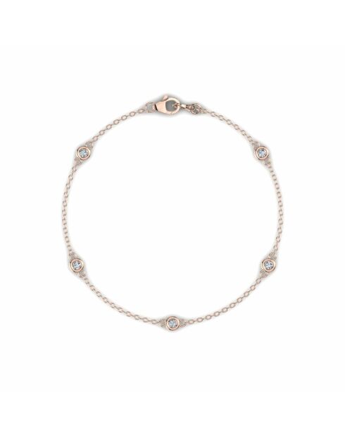 Bracciale Lidia in oro rosa da 0,30 carati e diamanti sintetici