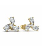 Oorbellen met synthetische diamanten van peer en ronde synthetische diamanten 0,64 karaat Melissa geelgoud