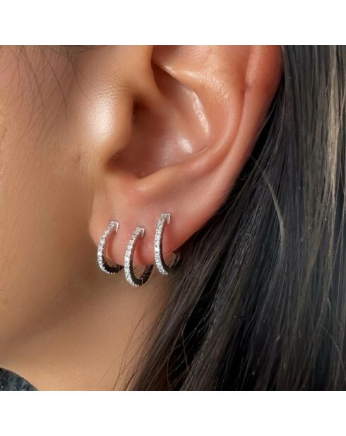 0.08 karaat Beatrice White Gold 0,08 karaat synthetische creoolse diamanten oorbel