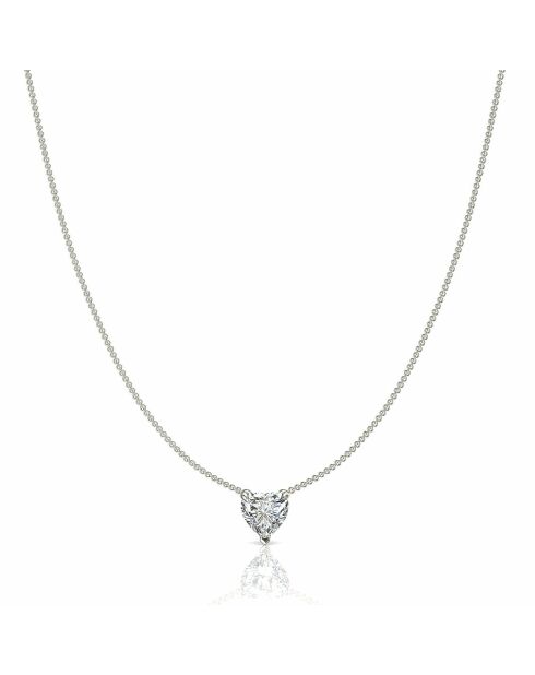 1.00 karaat Ella witgouden hart synthetische diamanten hanger