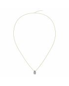 1.50 karaat Ely Pear geelgouden synthetische diamanten hanger