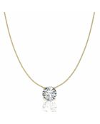 0.50 karaat Ely geelgouden ronde natuurlijke diamanten hanger