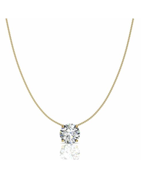 0.50 karaat Ely geelgouden ronde natuurlijke diamanten hanger