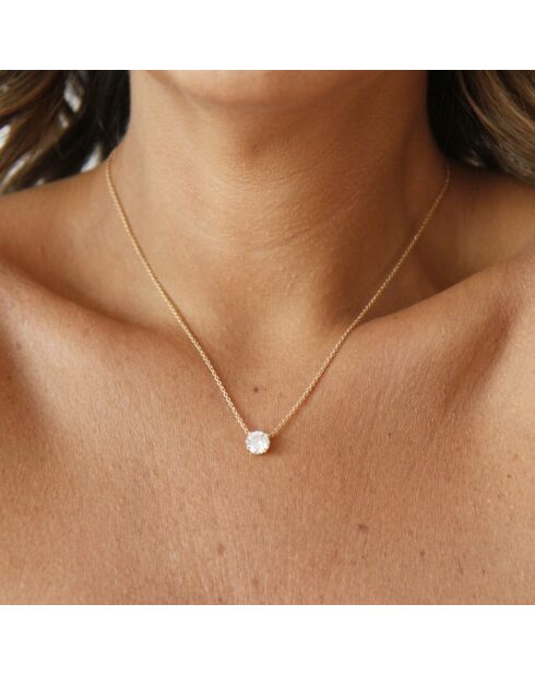 0.50 karaat Ely geelgouden ronde natuurlijke diamanten hanger