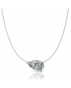 2.00 karaat Graziella roségouden peer synthetische diamanten hanger