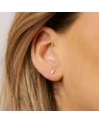 Pendiente único de diamante ovalado sintético de oro amarillo Marcella de 0.10 quilates en oro amarillo Marcella de 0.10 quilates