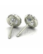 2.40 karaat Agata witgouden ronde synthetische diamanten oorbellen