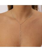 0.44 karaat Lidia halsketting met synthetische diamanten en stropdas. Witgoud