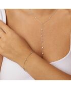 0.44 karaat Lidia halsketting met synthetische diamanten en stropdas. Witgoud