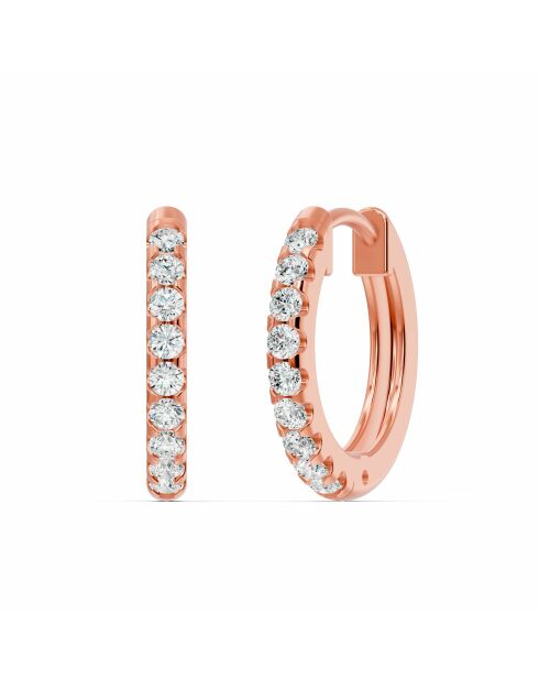 Susanna oorringen met natuurlijke diamanten van 0,25 karaat. Roségoud