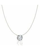 Ciondolo in oro bianco Ely con diamante naturale rotondo da 1,00 carati