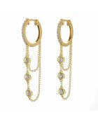 0.42 karaat Benedetta ronde synthetische diamanten oorbellen geelgoud