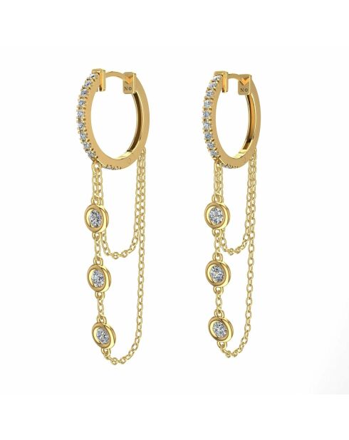 0.42 karaat Benedetta ronde synthetische diamanten oorbellen geelgoud