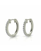 Orecchini a cerchio Beatrice in oro bianco con diamanti sintetici da 0,16 carati