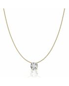 0.50 karaat Ella geelgouden ronde synthetische diamanten hanger