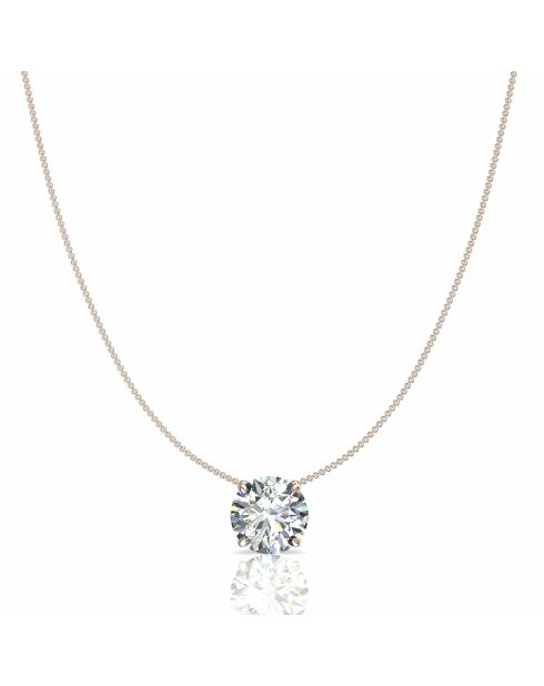 1.00 karaat Ely roségouden ronde natuurlijke diamanten hanger